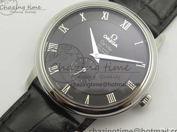 0325 De Ville Prestige Small Second TWF 1:1 Best Edition Black Dial on Black Leather Strap MIYOTA Resilient 8037